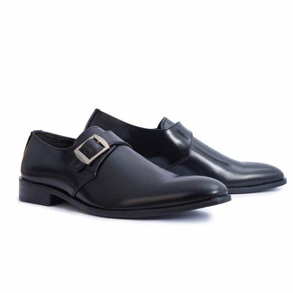 Bashwood Handmade Single Monk Black Leather Shoes - Picture 3 of 3